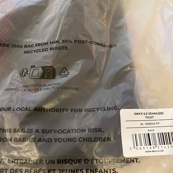 Gymshark Onyx 5.0 Seamless Full Tight Black/Carmine Red Size XL - Picture 3 of 3